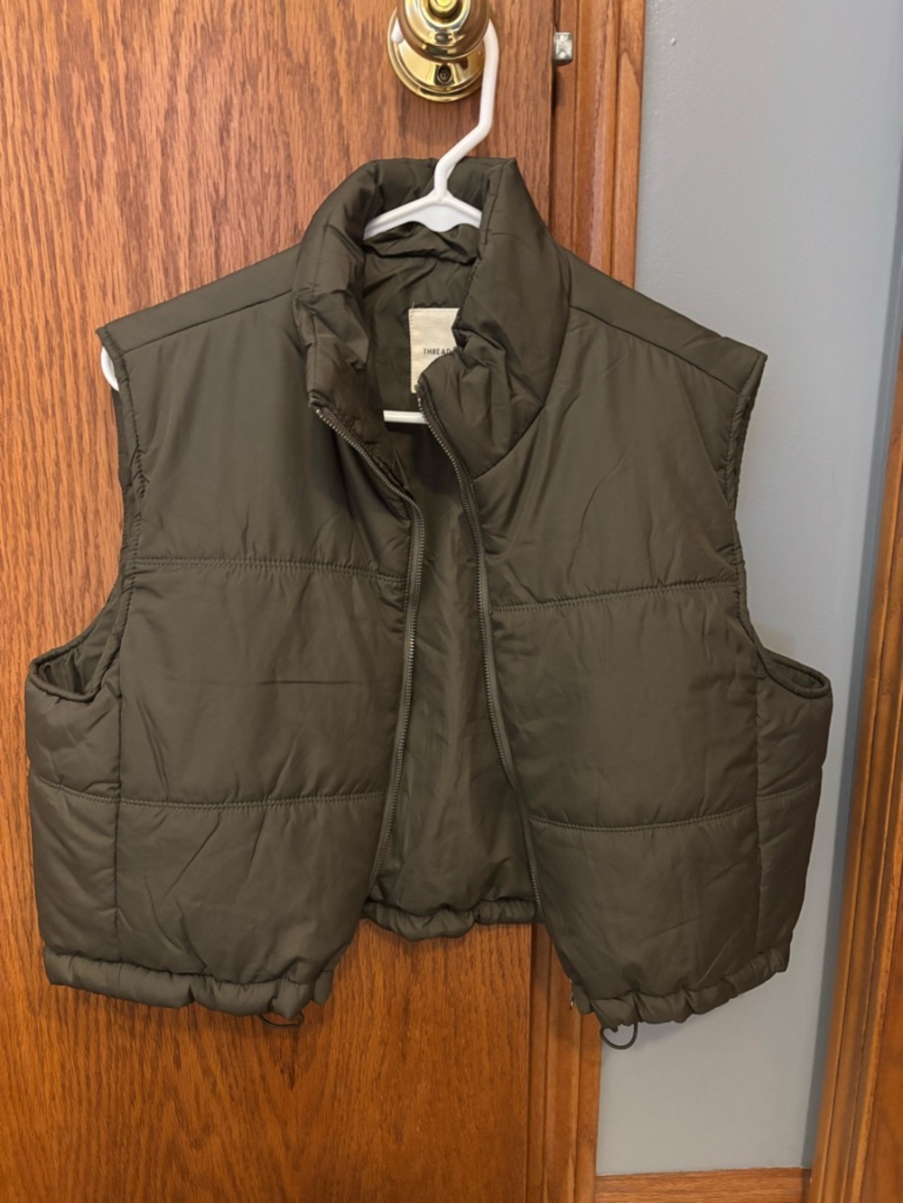 Thread & Supply Olive Green Puffer Vest